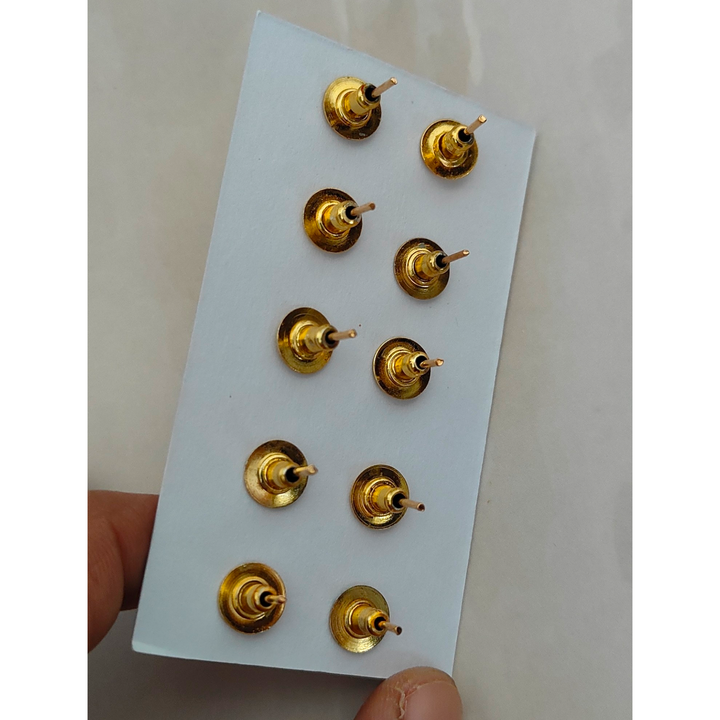 CZ - Oval Solitaire Studs with Gold Plating - Western Earrings - Sparkleeng Jewels