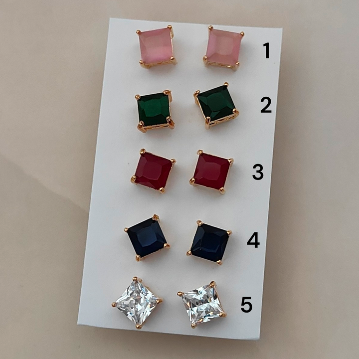 CZ - Solitaire Studs -9mm - Western Earrings - Sparkleeng Jewels
