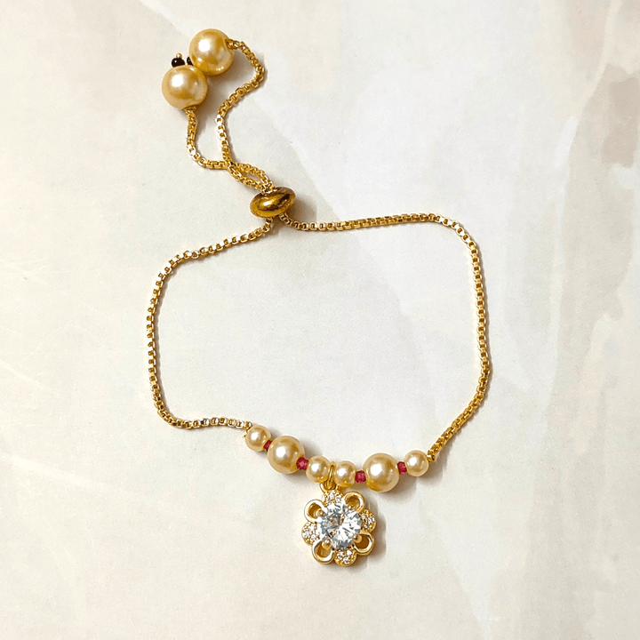 AD & Pearl Locket Bracelet - Sparkleeng Jewels