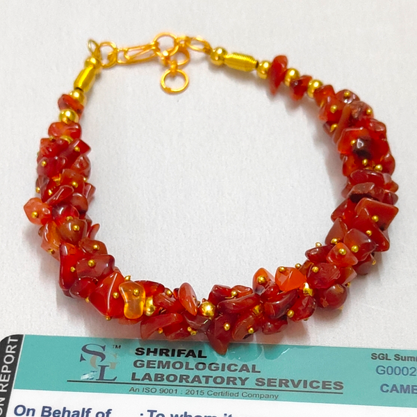 Natural Red Carnelian Crystals Semi- Precious Gemstone bracelet