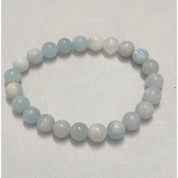 Natural Aquamarine Crystal Semi- Precious Gemstone bracelet