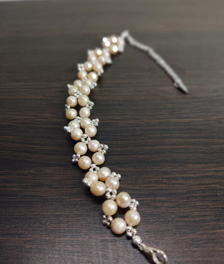 Pearl Flower Bracelet - Sparkleeng  Jewels