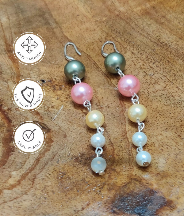 Miss Pearly Long Earrings - Sparkleeng  Jewels