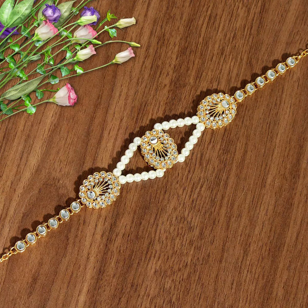 White Moti and Kundan Morpankh Style Matha Patti - Sparkleeng  Jewels