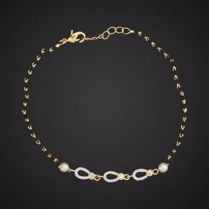 White AD Chain Hand Mangalsutra - Sparkleeng  Jewels