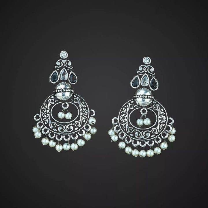 German Silver Chand Bali - Sparkleeng  Jewels