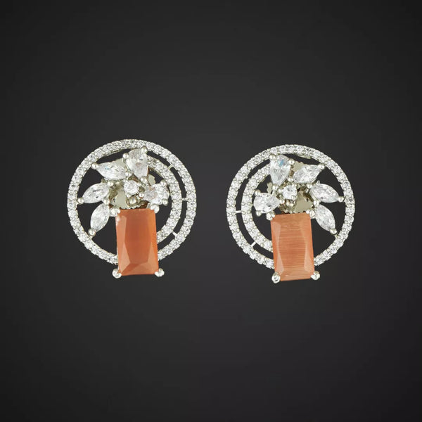 Feather Touch Zircon Earrings - Sparkleeng  Jewels