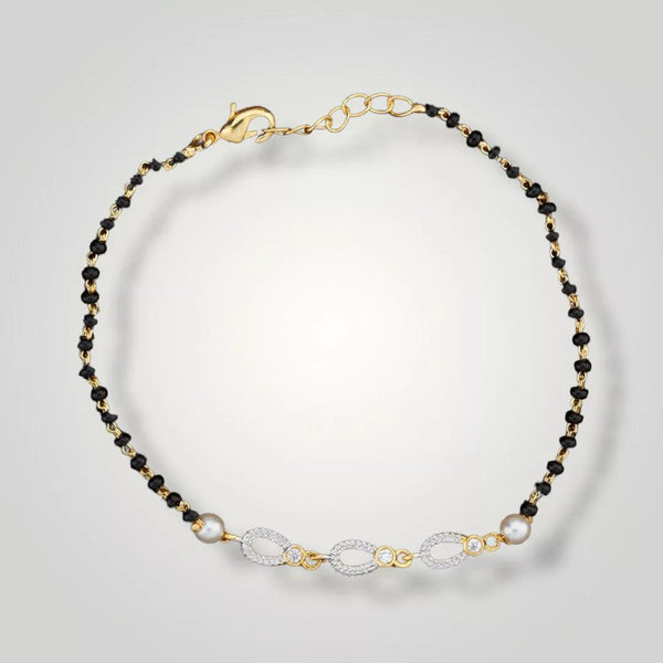 White AD Chain Hand Mangalsutra - Sparkleeng  Jewels