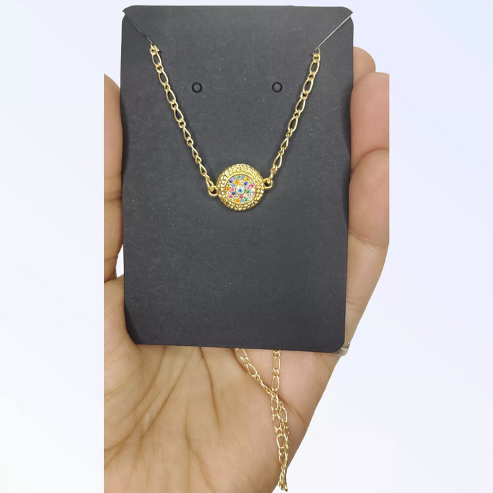 Evil Eye Chakra Pendant Chain - Sparkleeng  Jewels