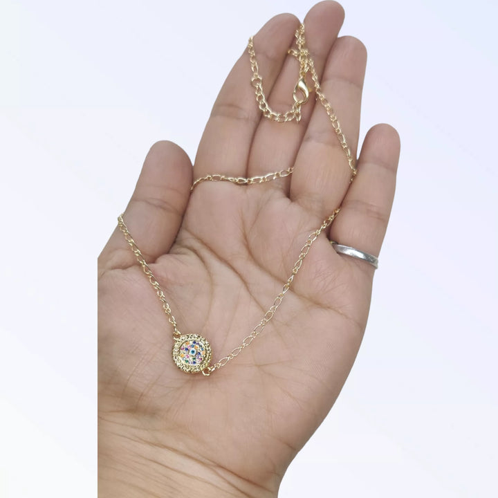 Evil Eye Chakra Pendant Chain - Sparkleeng  Jewels