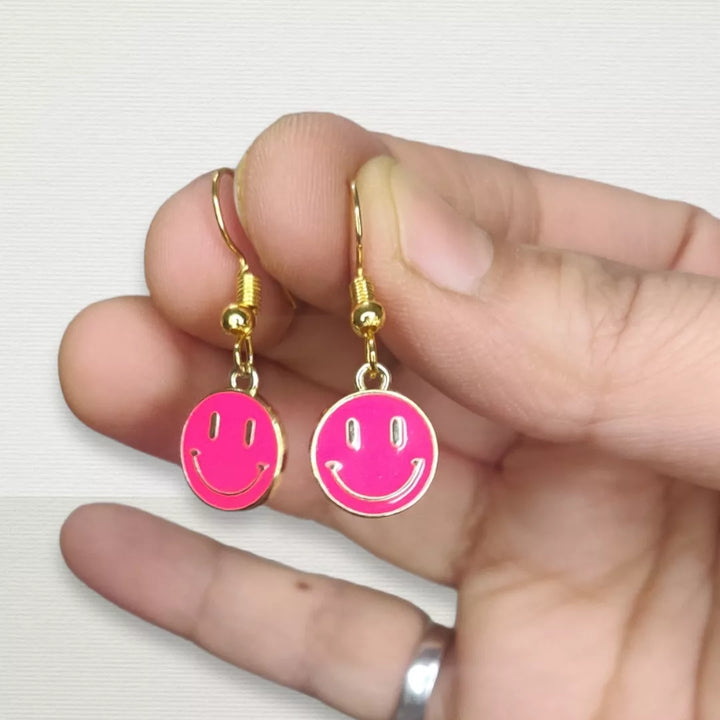 Smiley Drop Earrings - Sparkleeng  Jewels