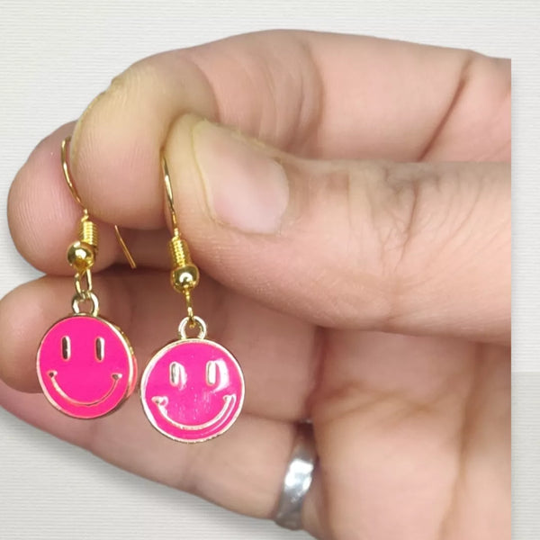 Smiley Drop Earrings - Sparkleeng  Jewels
