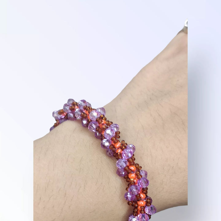 Lavender Love Spiral Beaded Bracelet - Sparkleeng  Jewels