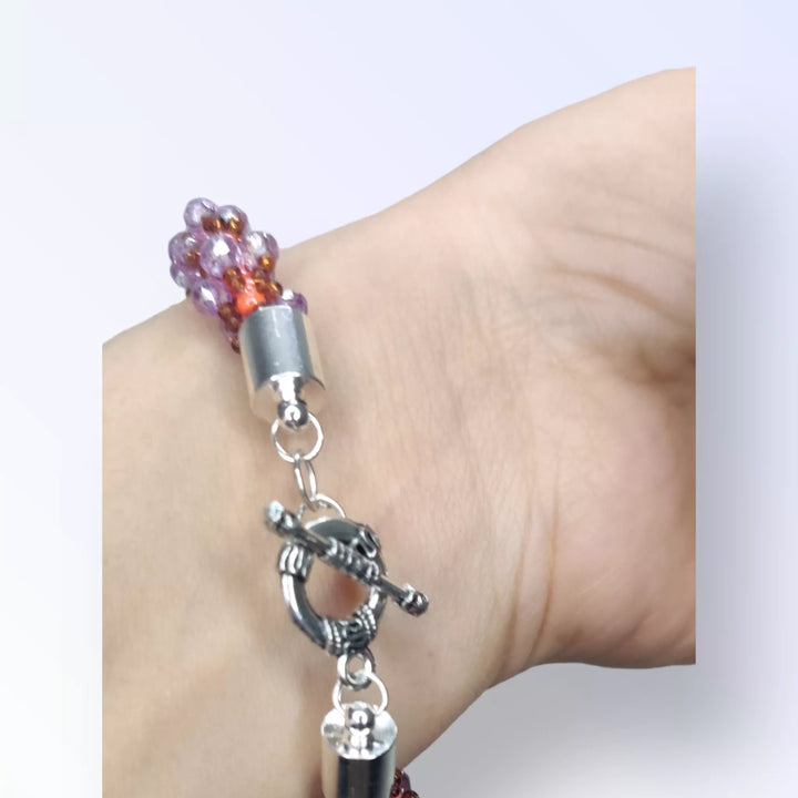 Lavender Love Spiral Beaded Bracelet - Sparkleeng  Jewels