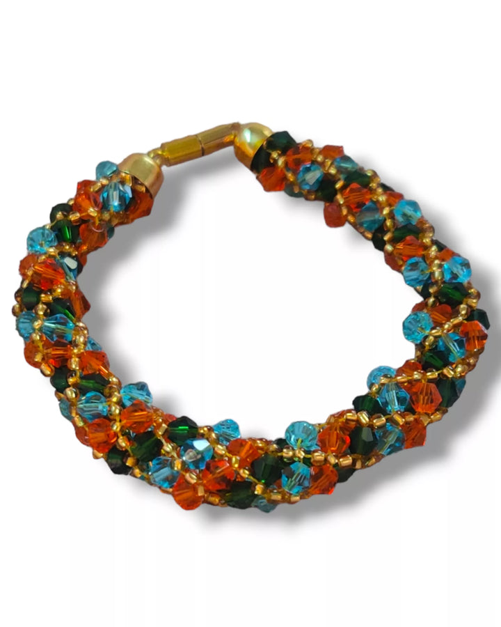 Crystal Beaded Spiral Rope Bracelet - Sparkleeng  Jewels