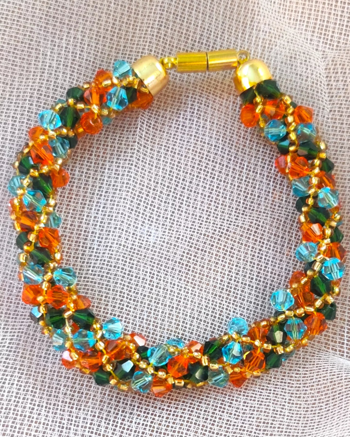 Crystal Beaded Spiral Rope Bracelet - Sparkleeng  Jewels