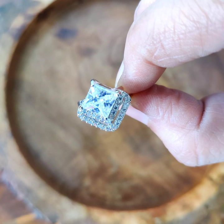 CZ Solitaire Adjustable Ring - Sparkleeng  Jewels