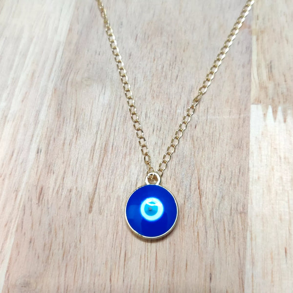 2 Faced Evil Eye Pendant in 18K Gold Plated Chain - Sparkleeng  Jewels
