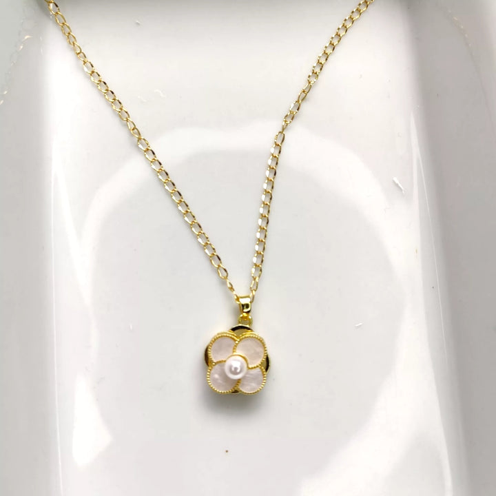 Revolving Flower Pendant & 18k Gold Plated Chain - Sparkleeng  Jewels