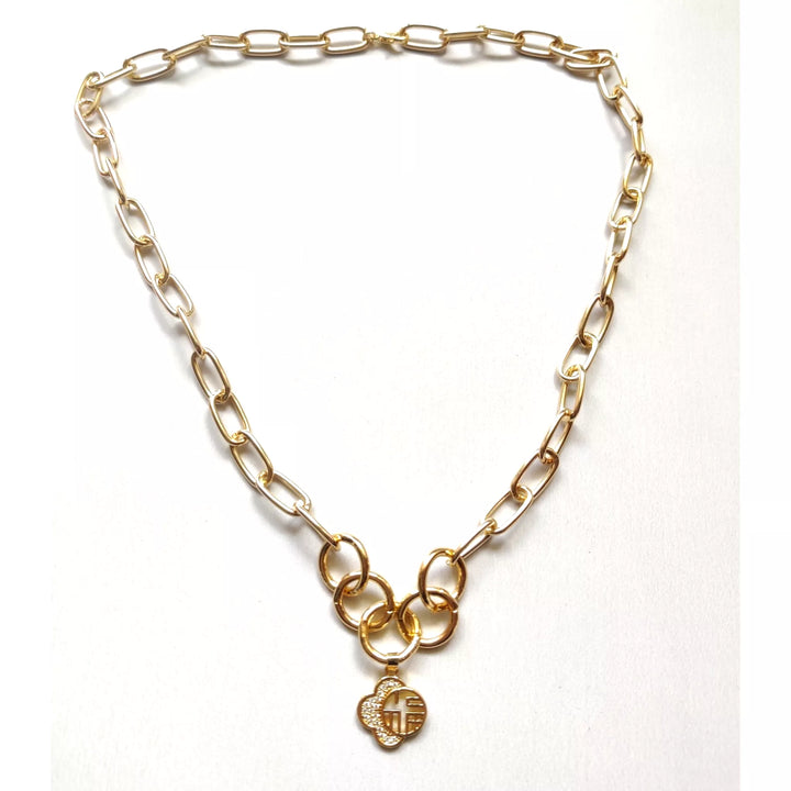 My World Clover Charm Pendant and Chain - Sparkleeng  Jewels