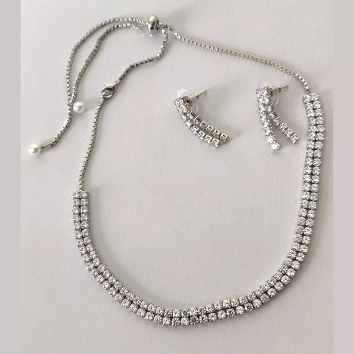 CZ - double layered Choker Set - Sparkleeng Jewels