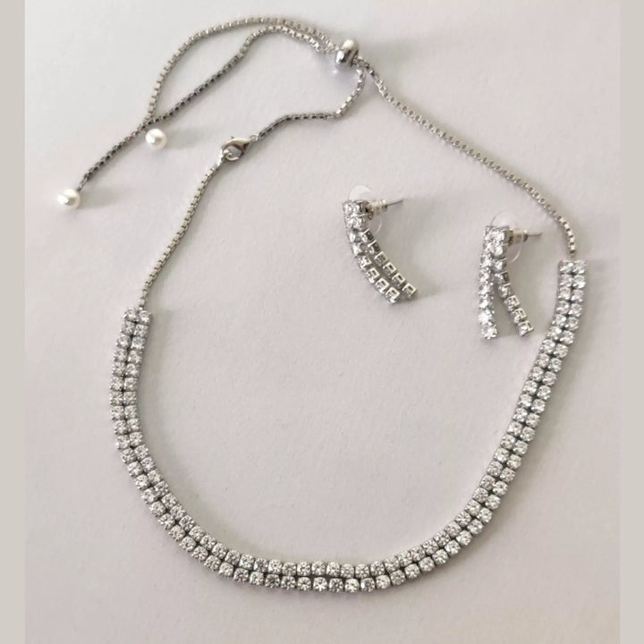 CZ - double layered Choker Set - Sparkleeng Jewels