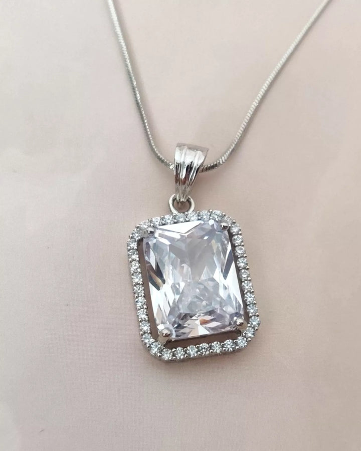 Solitaire Diamond Pendant Set - Sparkleeng Jewels