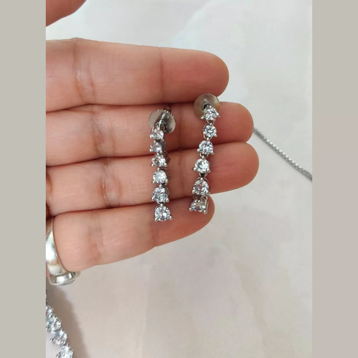 CZ - Classic Diamonds Necklace Set - Sparkleeng Jewels
